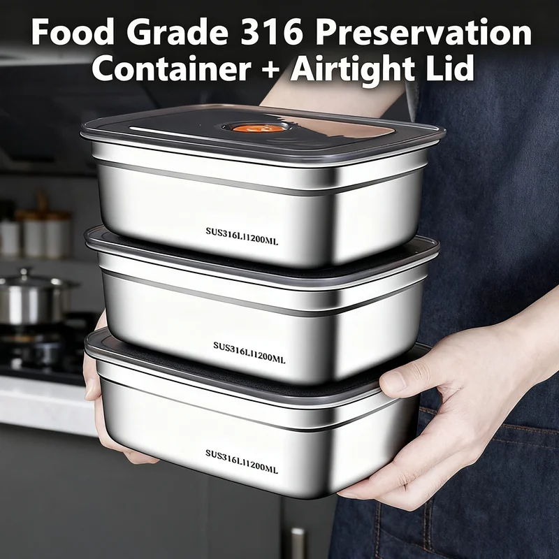Xxl Food Storage Container - Caixa Bento de Aço Inoxidável de