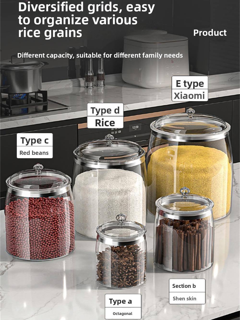 Xxl Food Storage Container - Caixa de Armazenamento Transparente de Plástico
