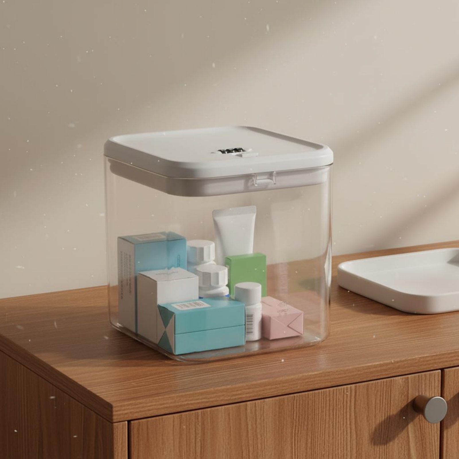 Food Storage Kitchen - Caixa Transparente com Fechadura Versátil para