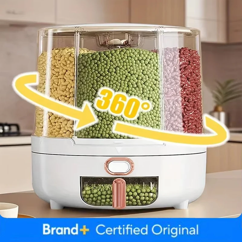 Food Storage For Pantry - 6 compartimentos 360 ° Recipiente de