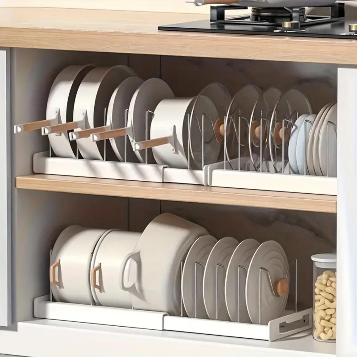 Food Storage Kitchen Cabinet - Organizador Expansível para Panelas e Utensílios