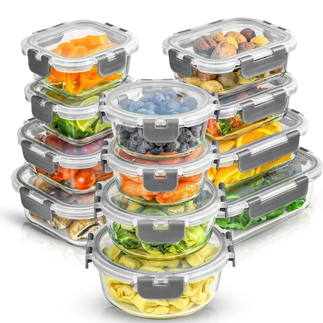 Food Storage Containers Tupperware - Conjunto de 24 recipientes de armazenamento