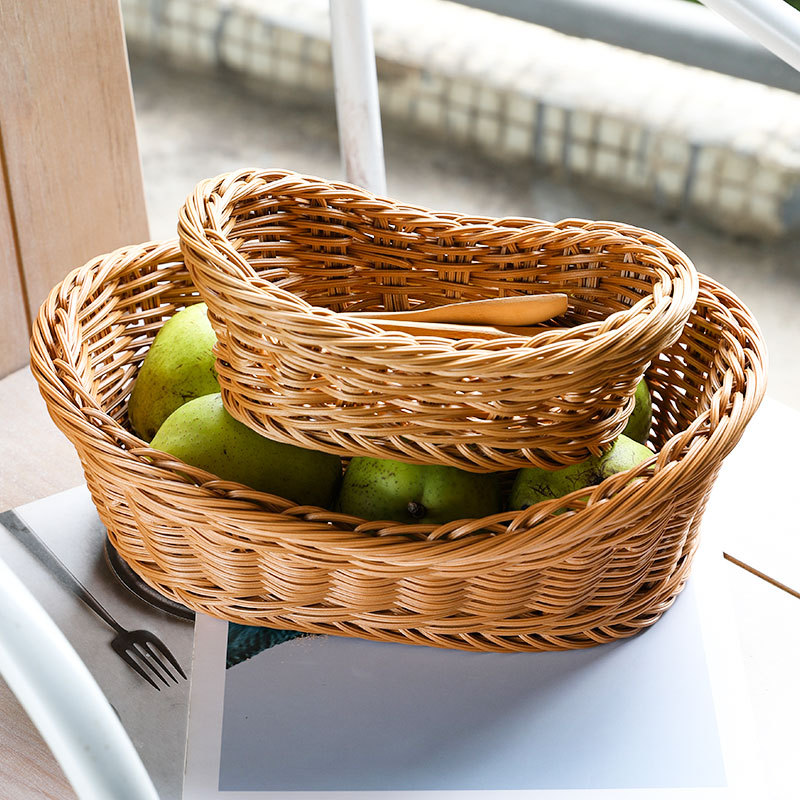 Food Storage Of Plants - Oval Rattan Woven Cesta De Armazenamento