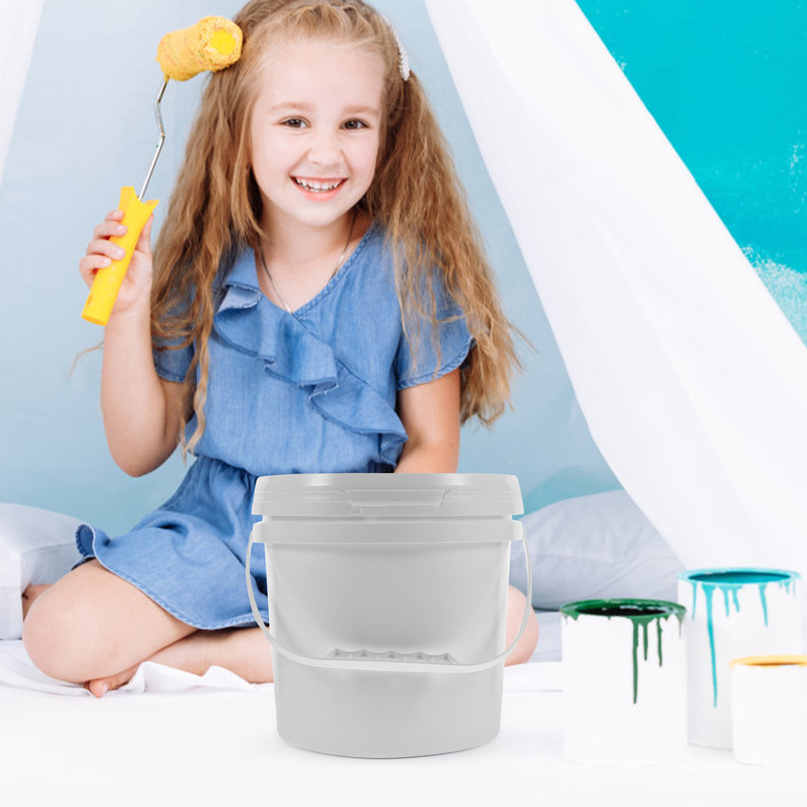 Food Storage Safe - Balde de Plástico Resistente com Tampa,