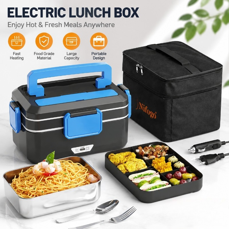 Food Storage Bag Organizer - Marmita Elétrica Aquecida de Dupla Utilização,