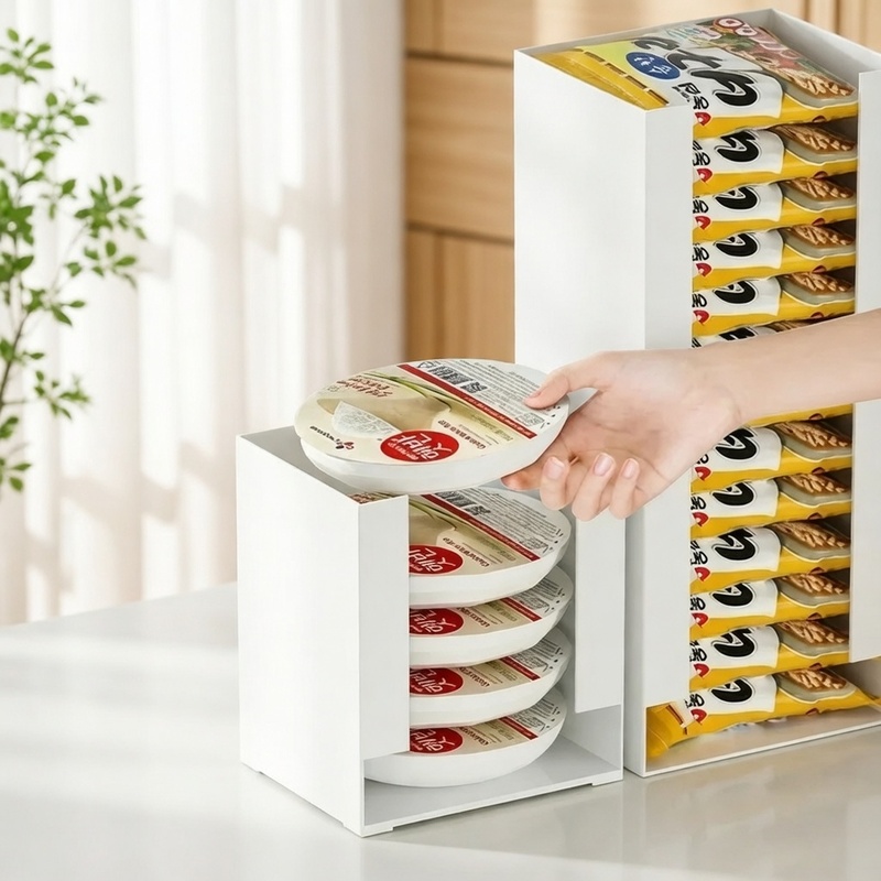 Food Storage Kitchen Cabinet - Organizador de Cozinha Empilhável para Copos