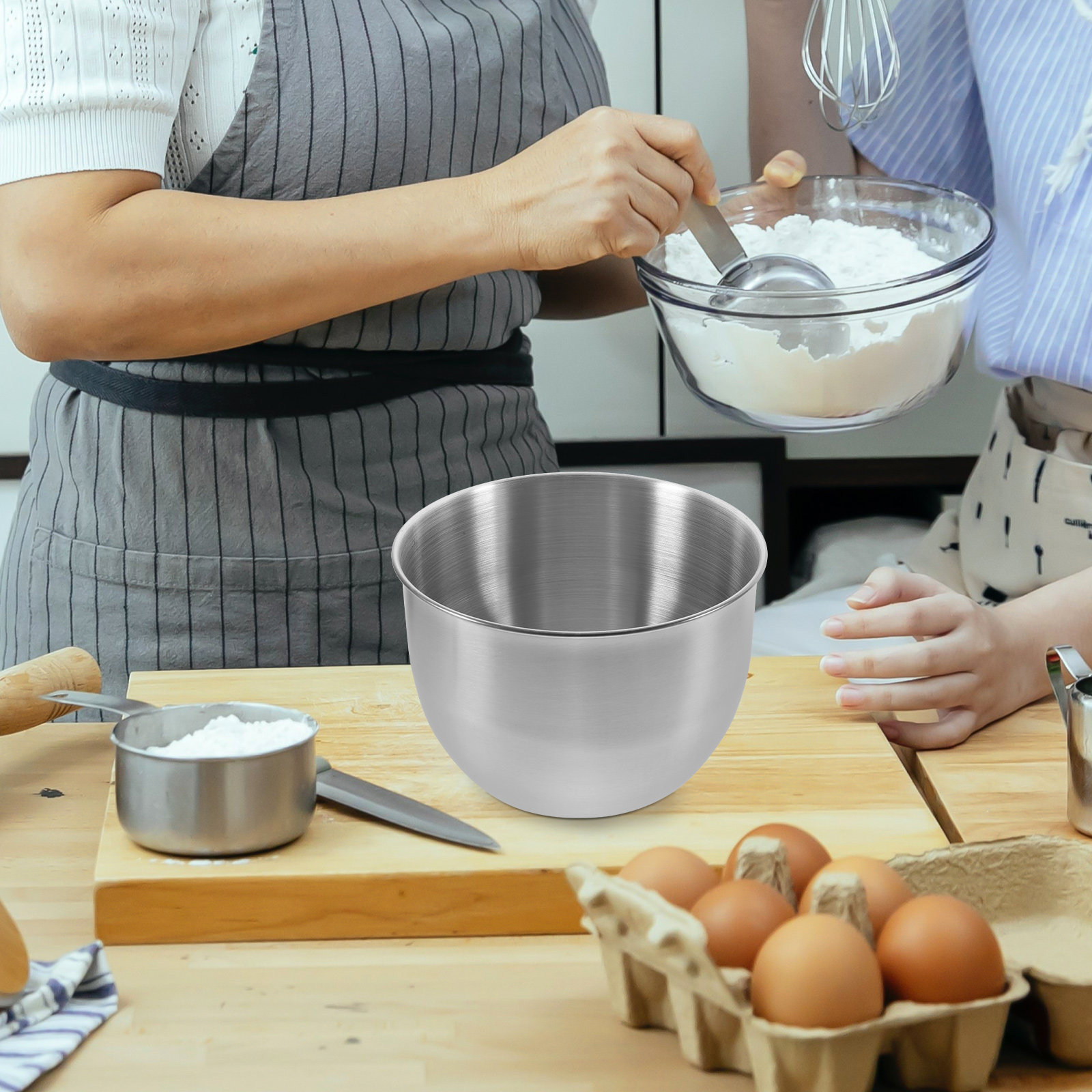 Food Storage Meals - Tigela de Mistura Profunda em Aço