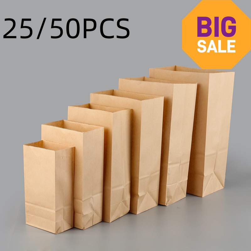 25/50pcs Sacos de Papel Kraft  - Food Storage Of Plants avaliação e preço