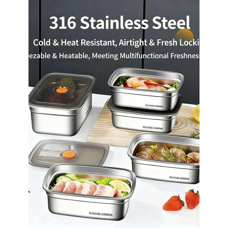Caixa Bento de Aço Inoxidável  - Xxl Food Storage Container avaliação e preço