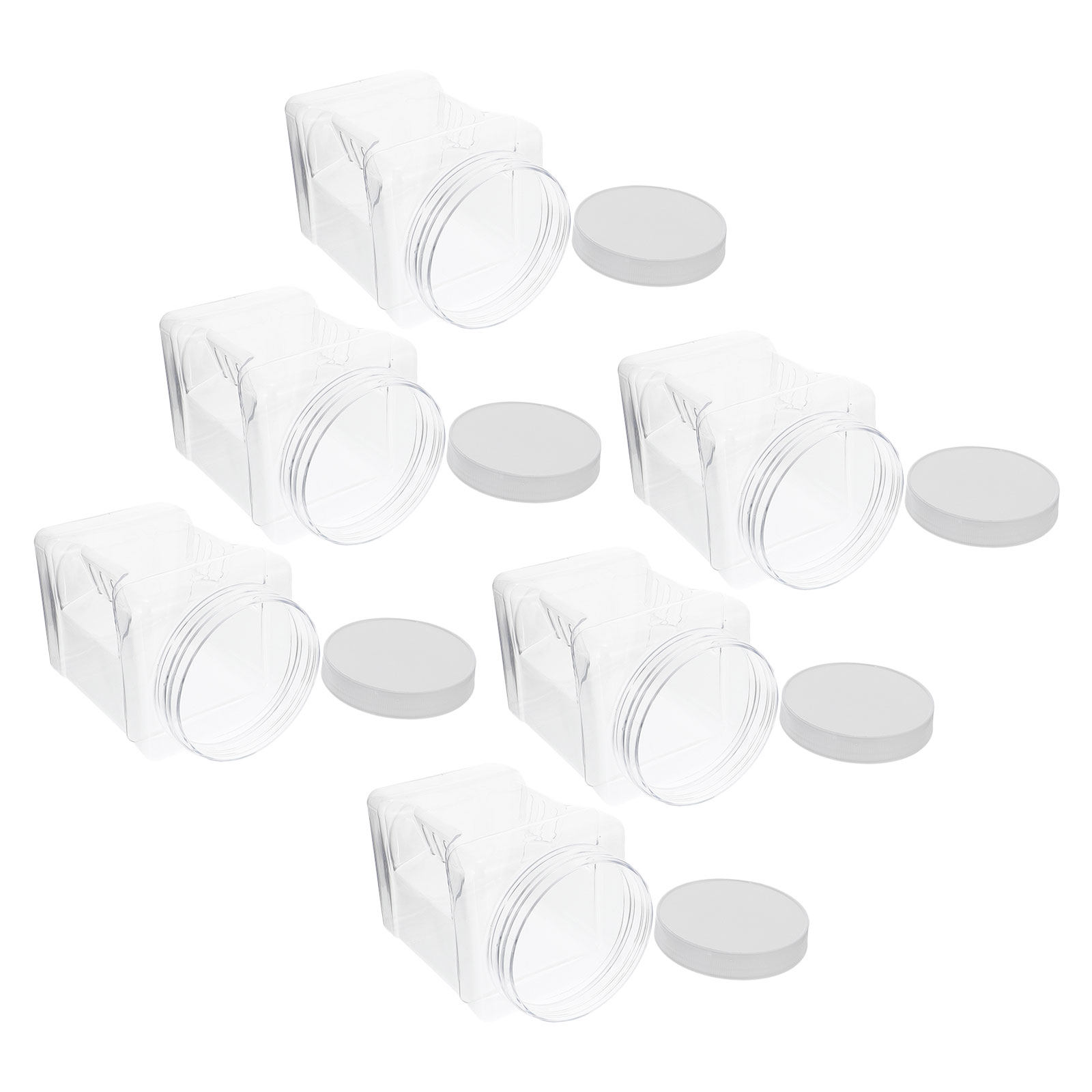 6 Potes Transparentes Quadrado - Food Storage Kitchen avaliação e preço