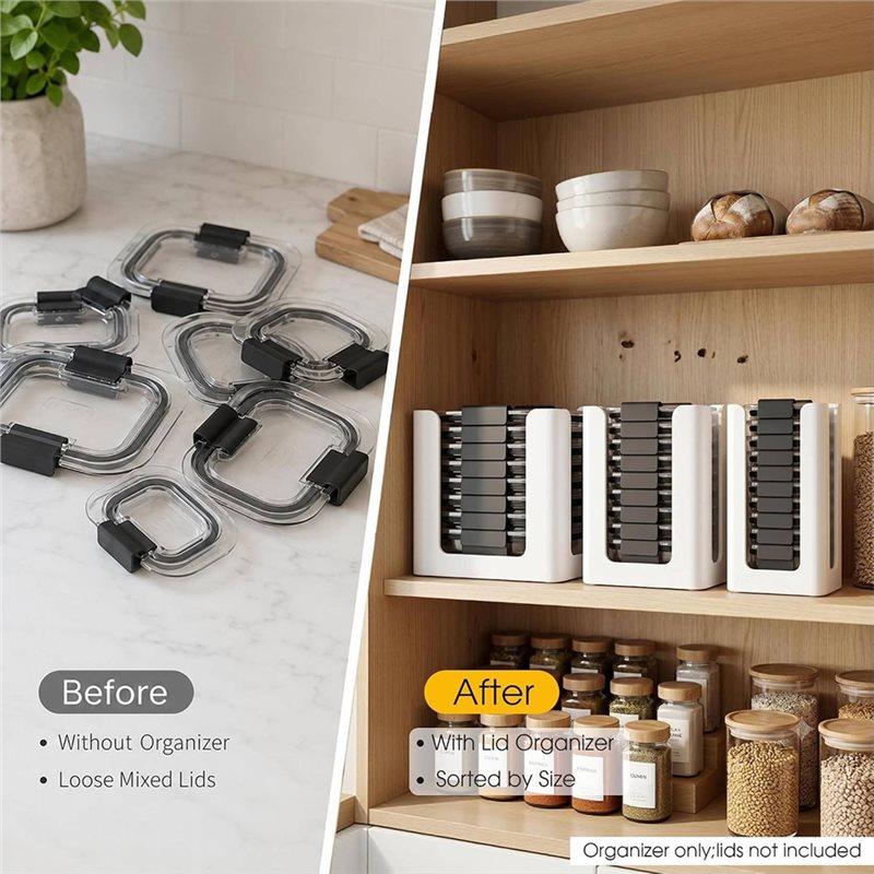 ABLN-Organizador de Tampas par - Food Storage Kitchen Cabinet avaliação e preço