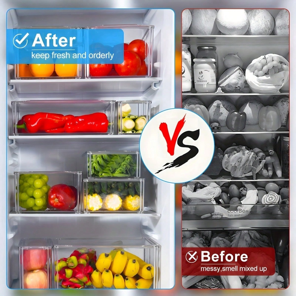 Conjunto de 7/14 caixas organi - Food Storage Vegetables avaliação e preço