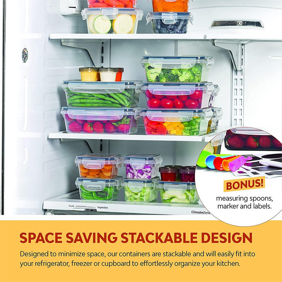 24 pçs/set caixa de armazename - Food Storage Vegetables avaliação e preço