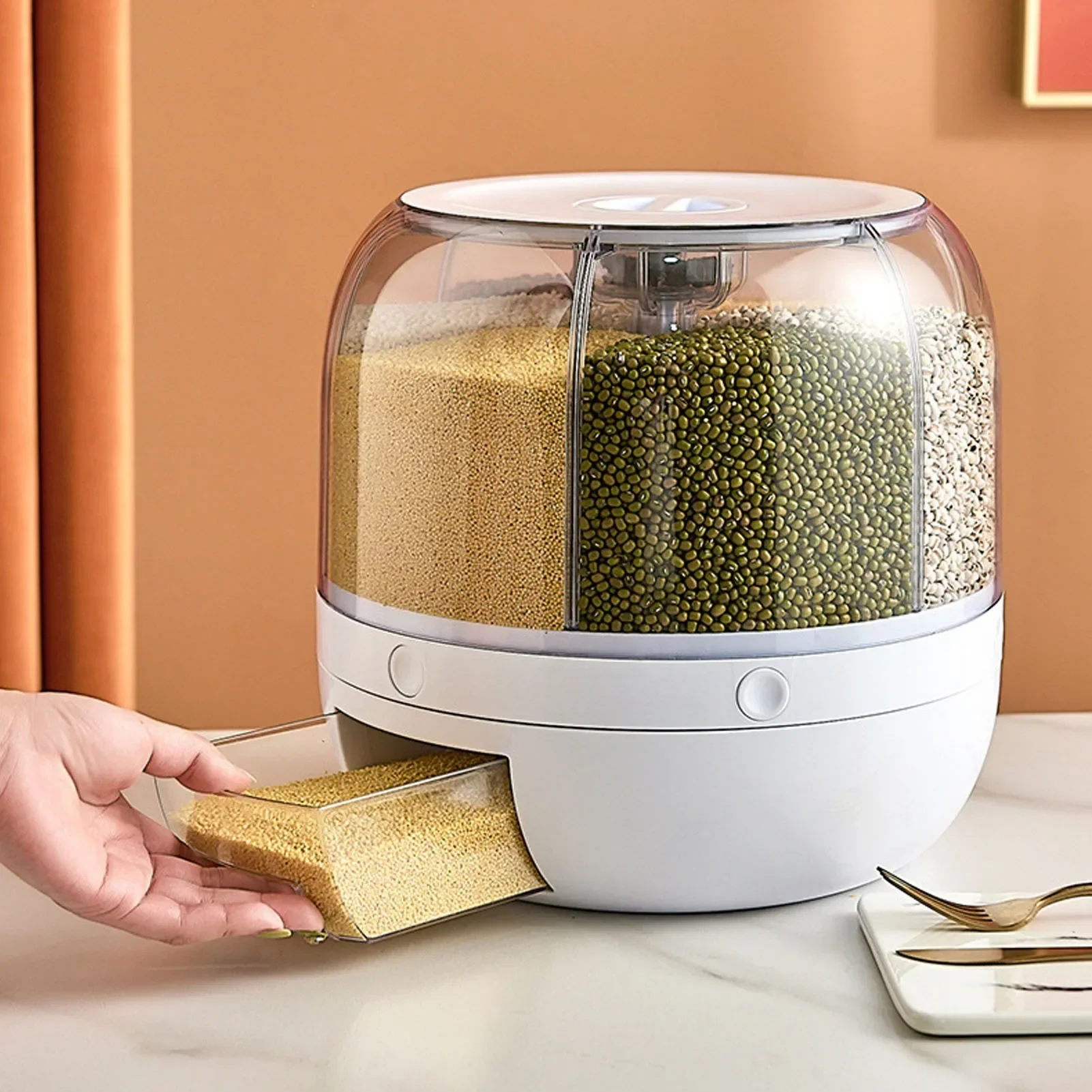 6 compartimentos 360 °   Recip - Food Storage For Pantry avaliação e preço