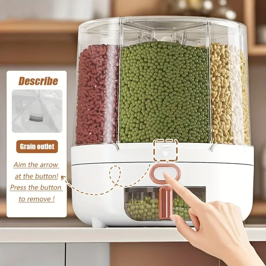 6 compartimentos 360 °   Recip - Food Storage For Pantry avaliação e preço