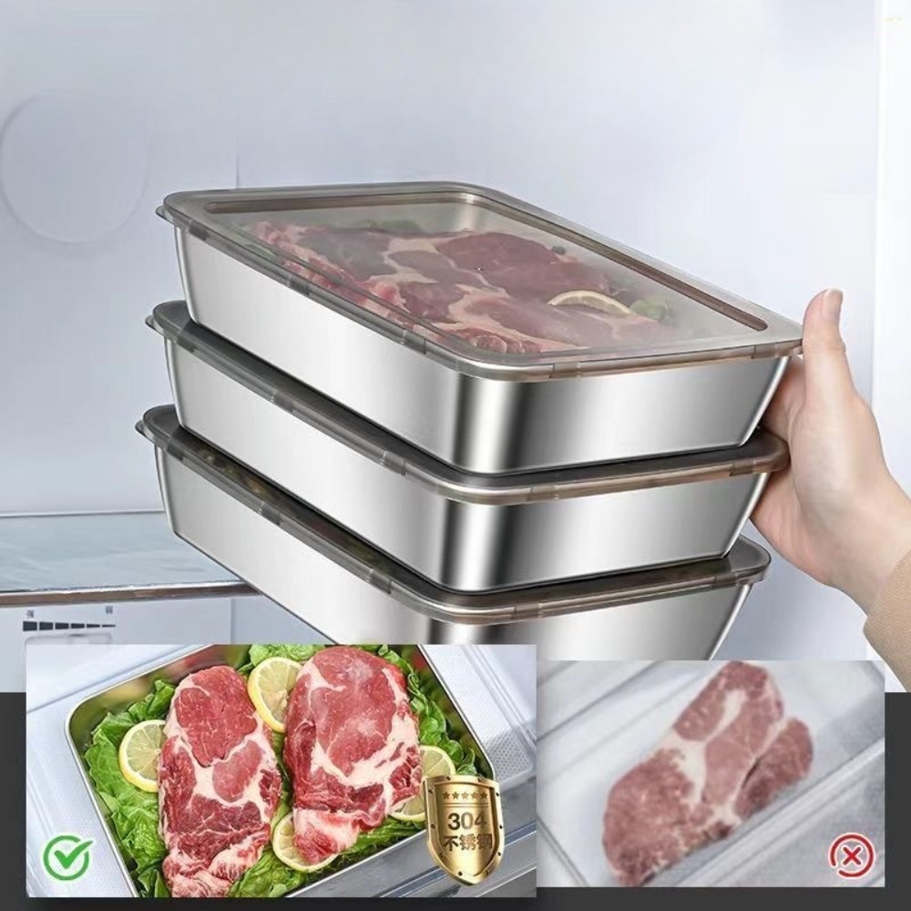 Bandeja de Servir em Aço Inoxi - Food Storage Meals avaliação e preço