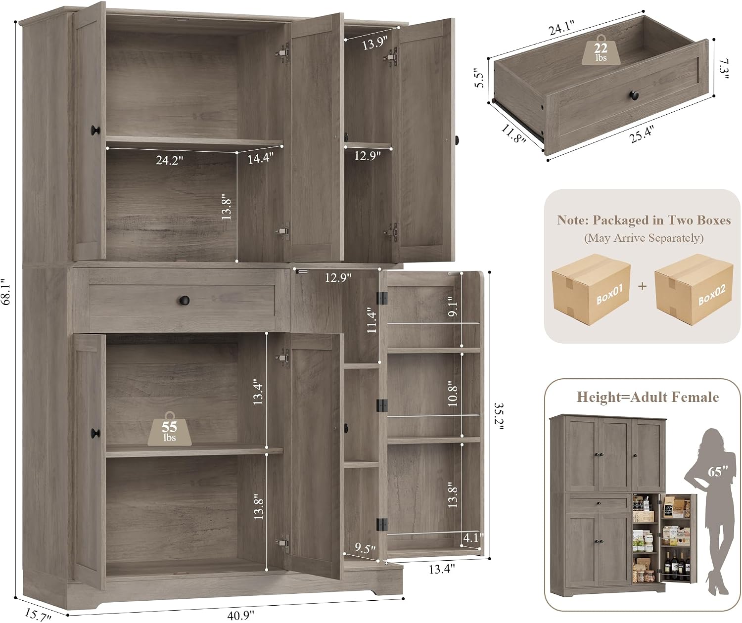 Armário de Despensa para Cozin - Food Storage Kitchen Cabinet avaliação e preço